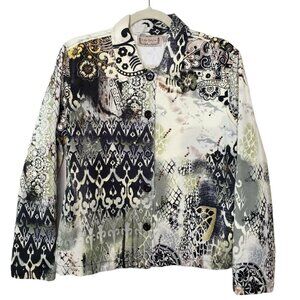 Life Style Womens size L Multicolor  Shacket shirt Jacket‎ Button Up